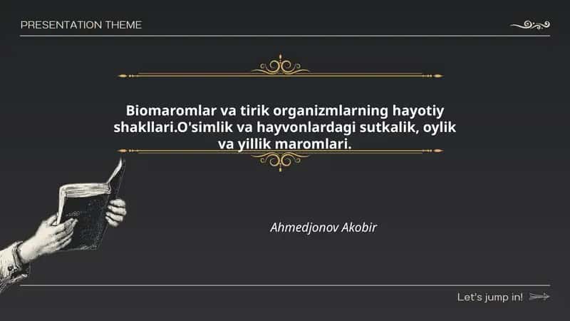Biomaromlar va Tirik Organizmlarning Hayotiy Shakllari 1