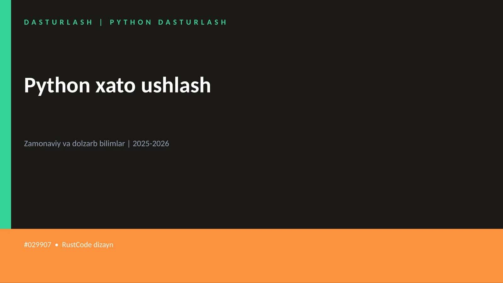 PYTHON DASTURLASH 1