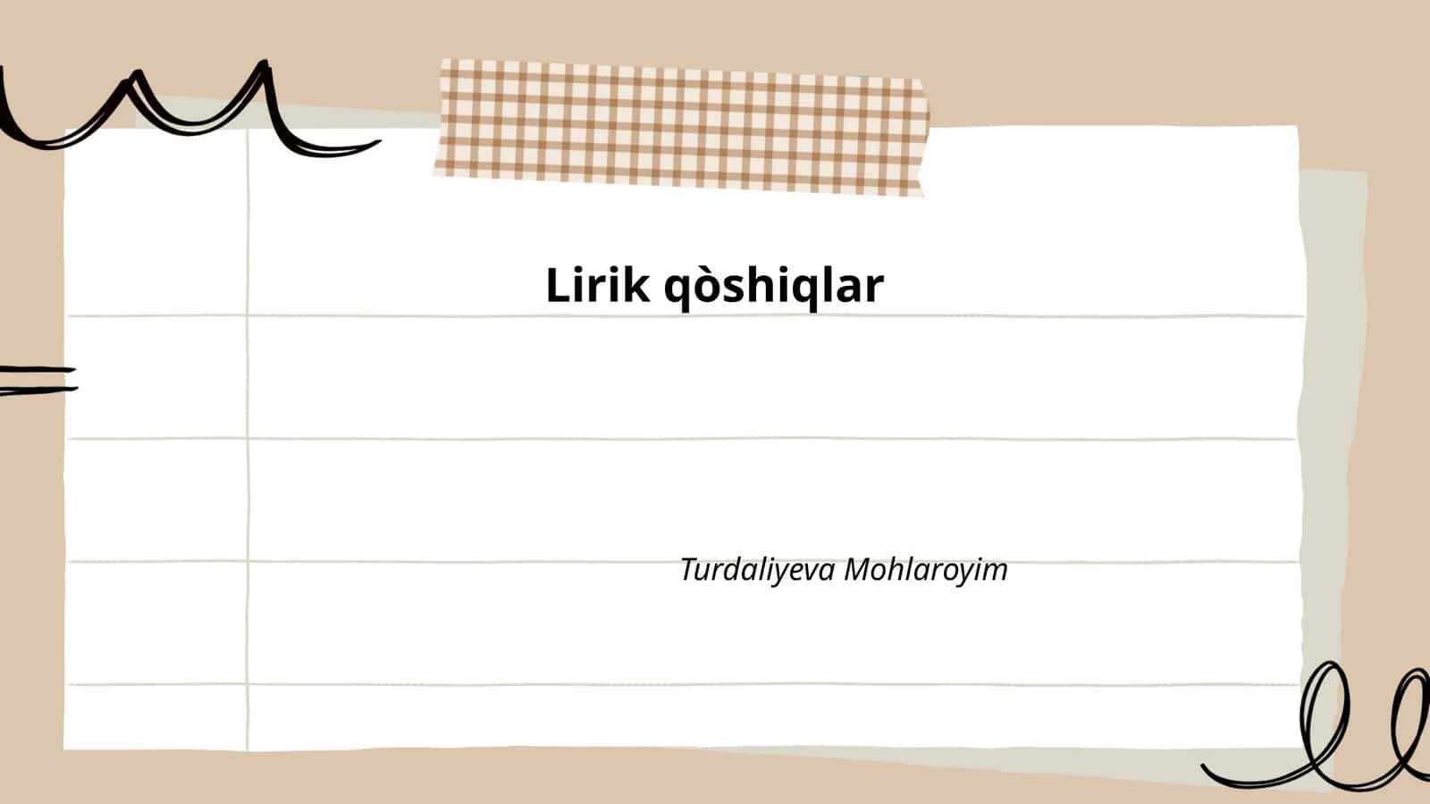 Lirik qòshiqlar 1