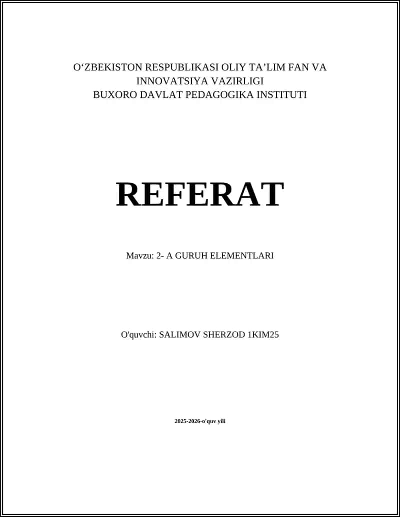 2-A GURUH ELEMENTLARI 1