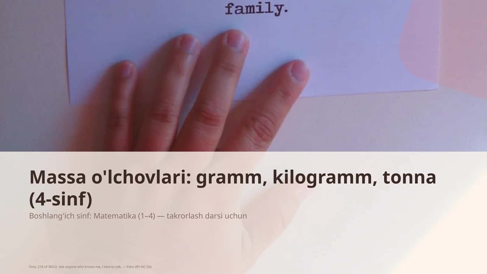 Massa o'lchovlari 1