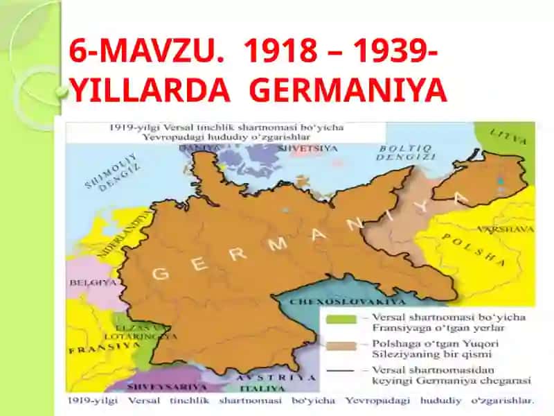 1918 – 1939-YILLARDA GERMANIYA