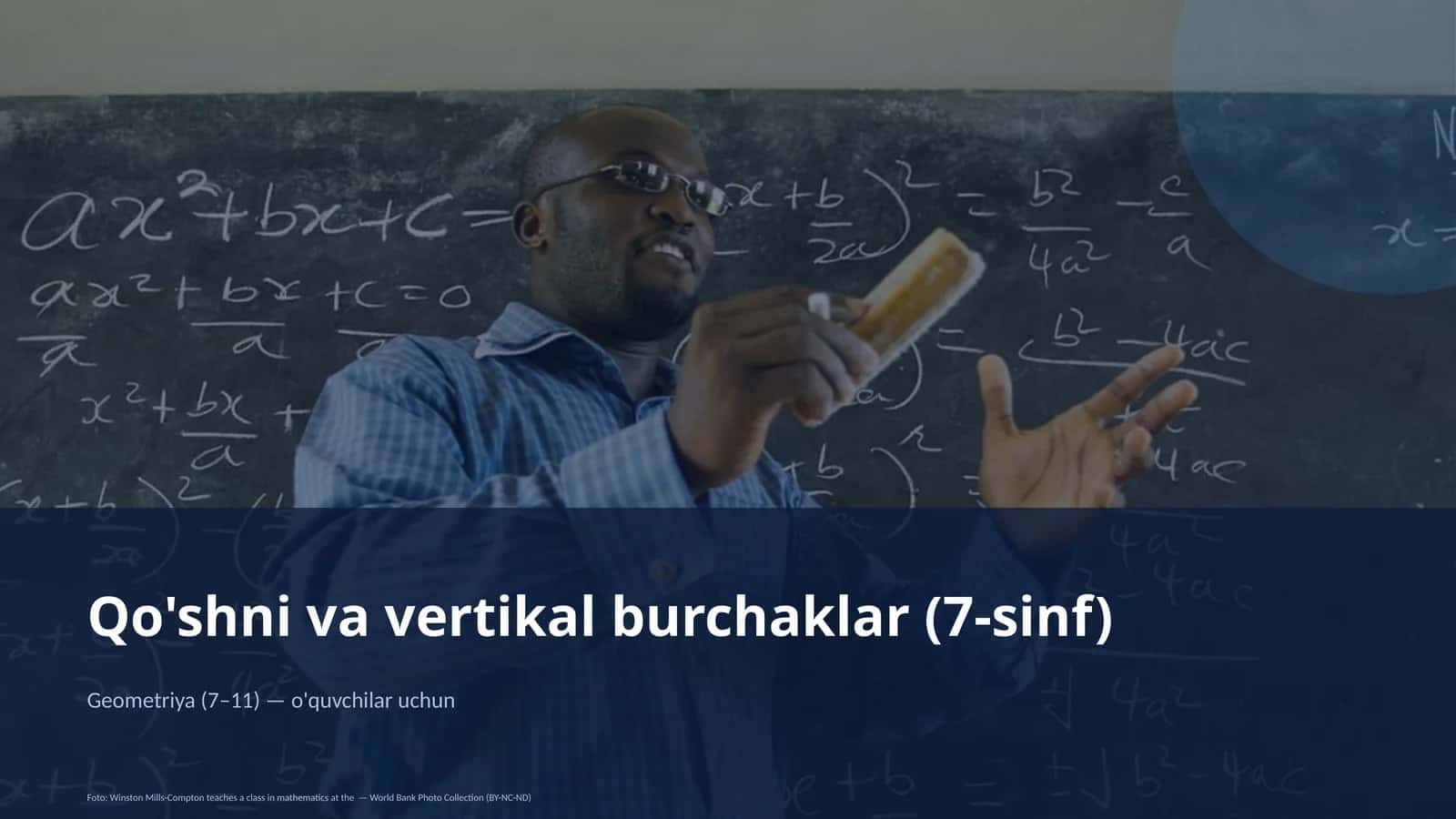 Qo'shni va vertikal burchaklar (7-sinf) 1