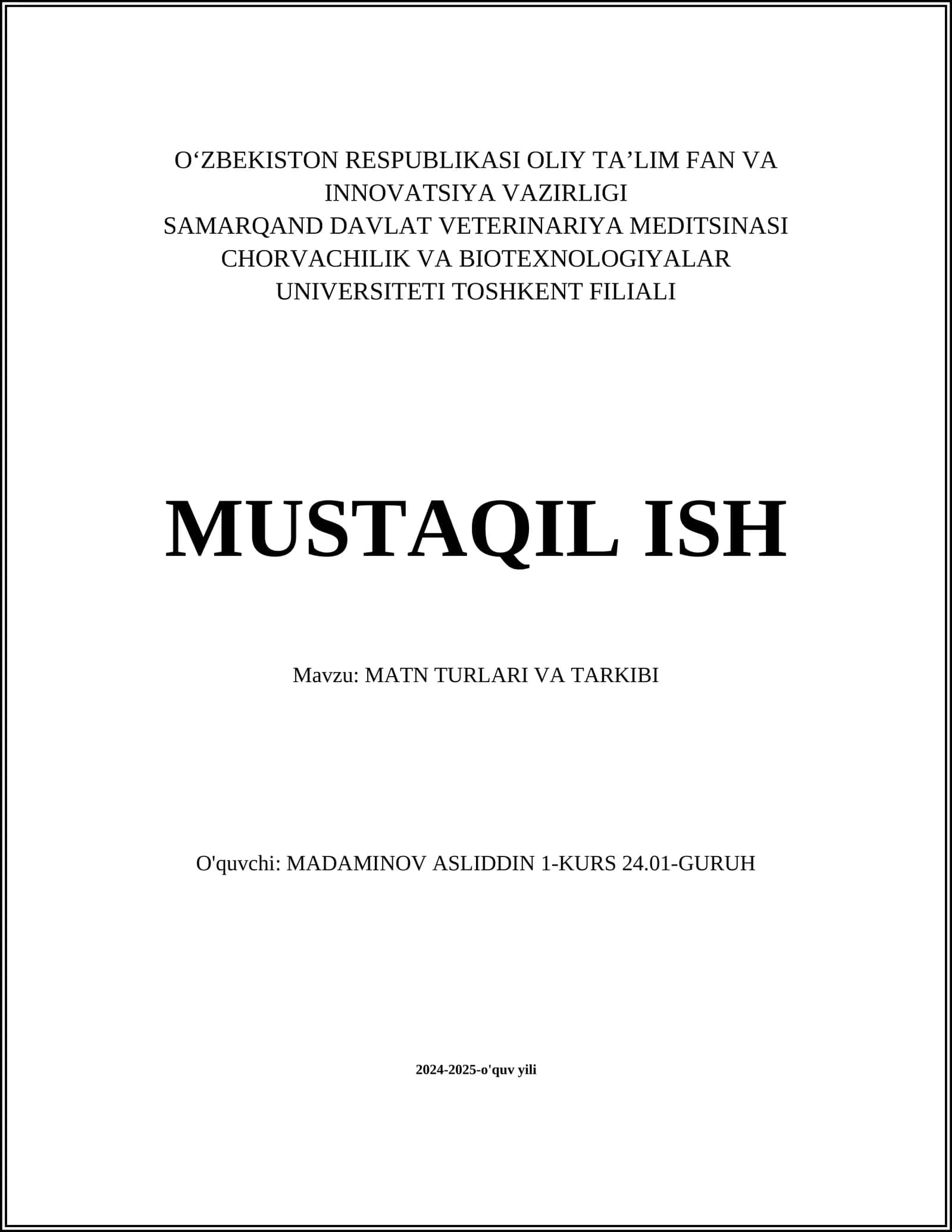 MATN TURLARI VA TARKIBI 1