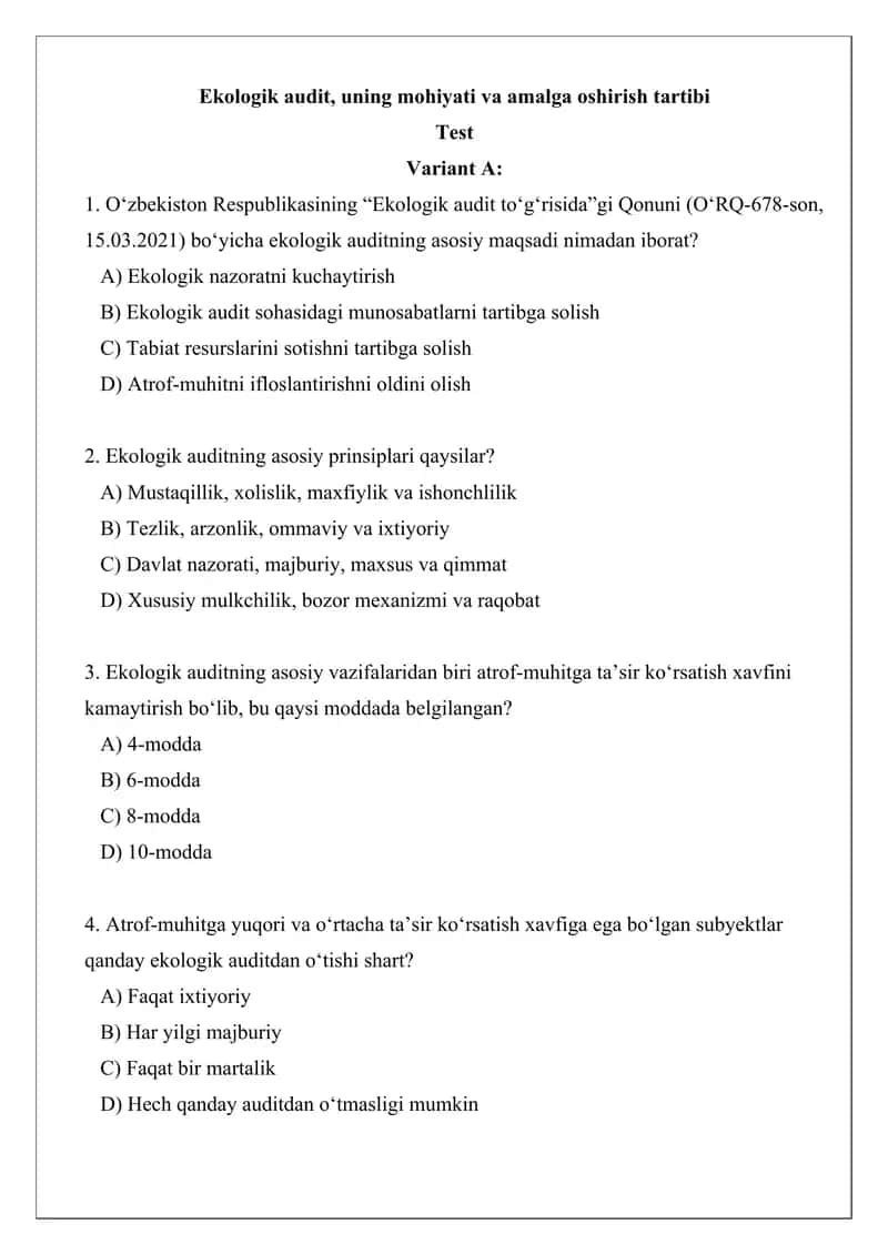 Ekologik audit 1