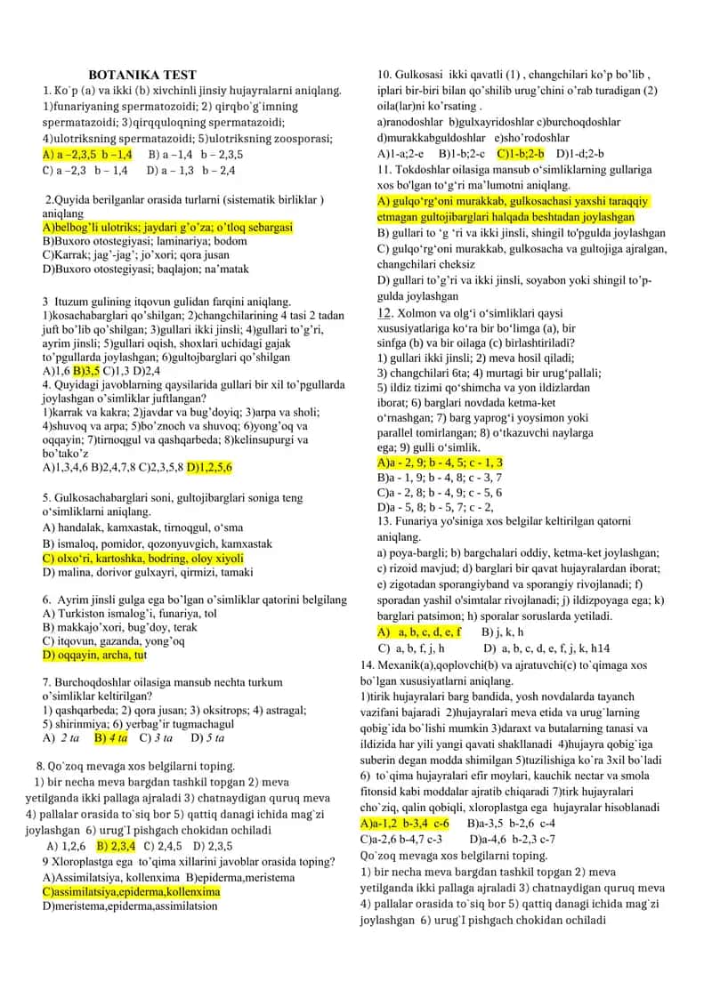 BOTANIKA TEST 90 ta 1