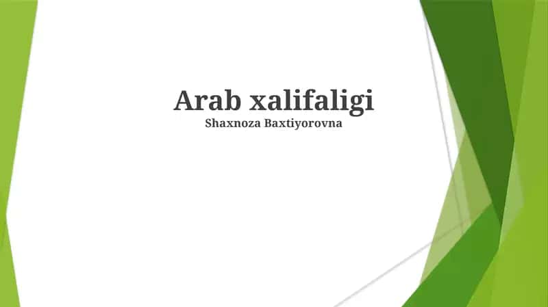 Arab xalifaligi 1