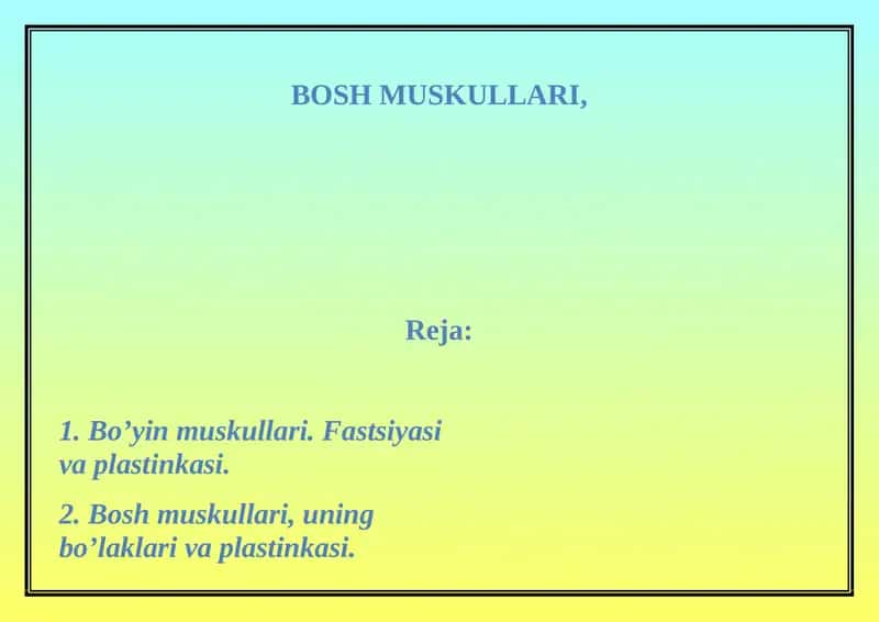 BOSH MUSKULLARI 1