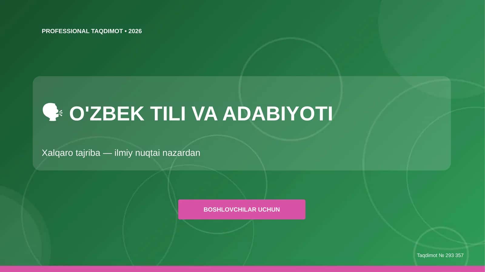 O'ZBEK TILI VA ADABIYOTI 1