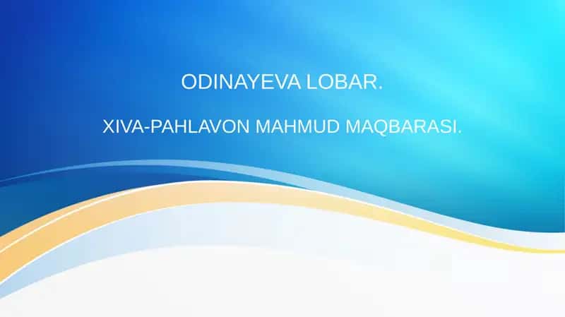 PAHLAVON MAHMUD HAYOTI. 1