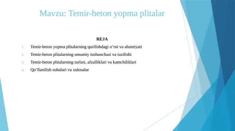 Temir-beton yopma plitalar 1