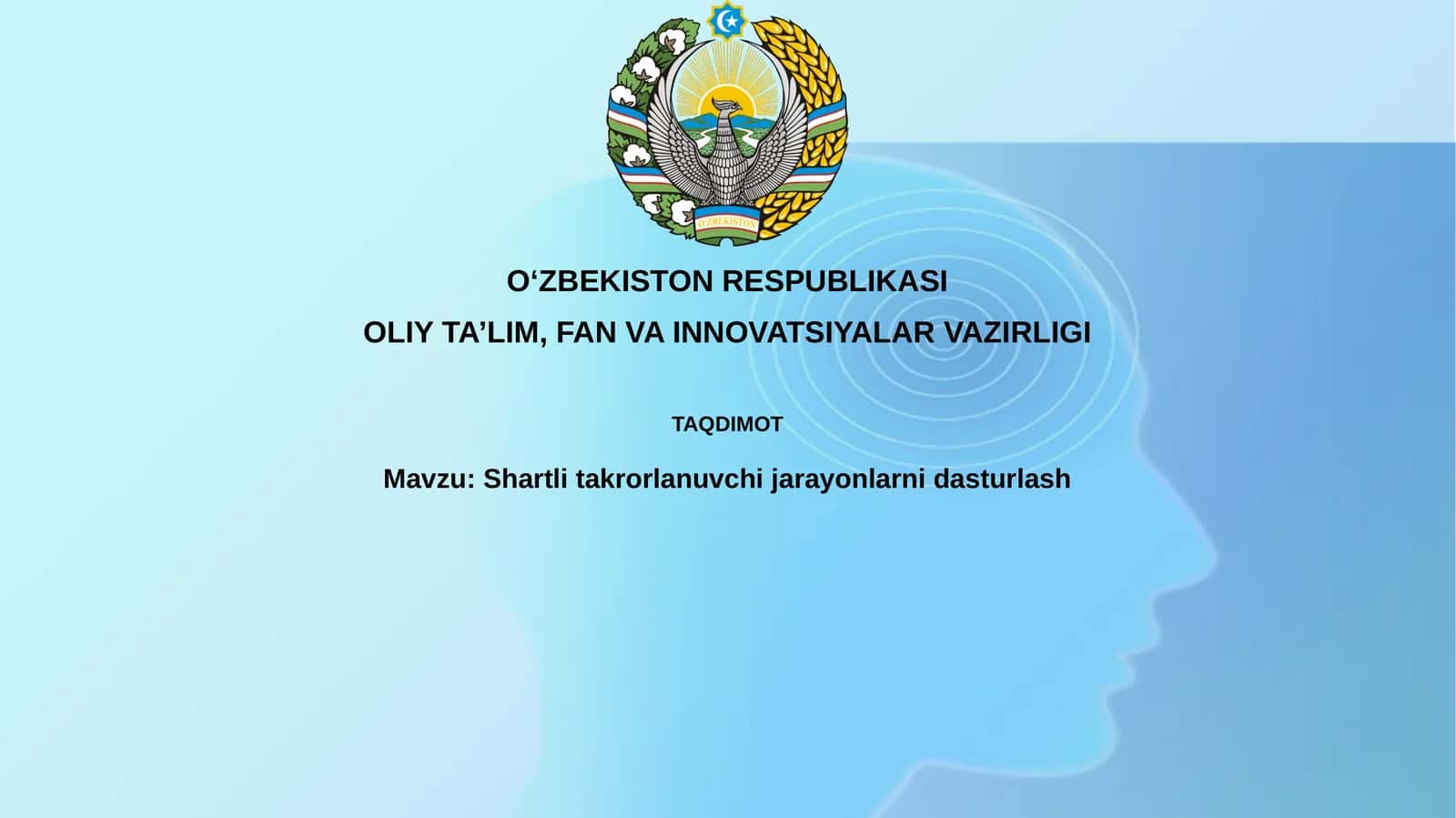 Shartlitakrorlanuvchijarayonlarnidasturlash 1