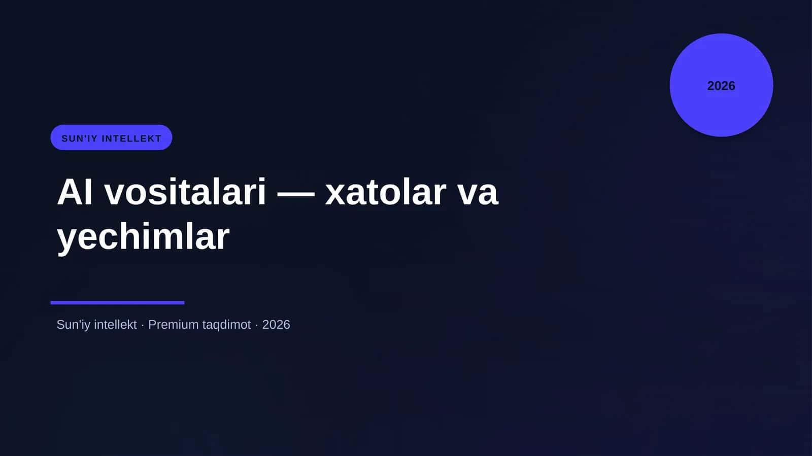 AI vositalari — xatolar va yechimlar 1
