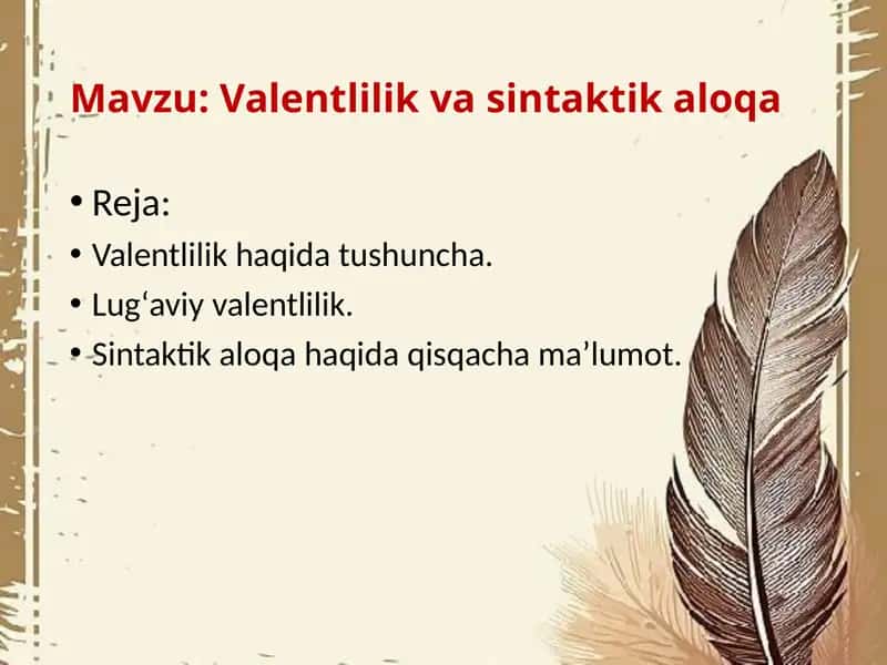 Valentlilik va sintaktik aloqa 1