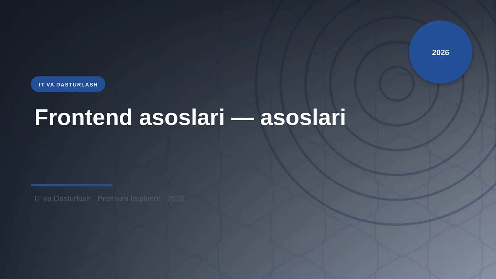 Frontend asoslari — asoslari 1