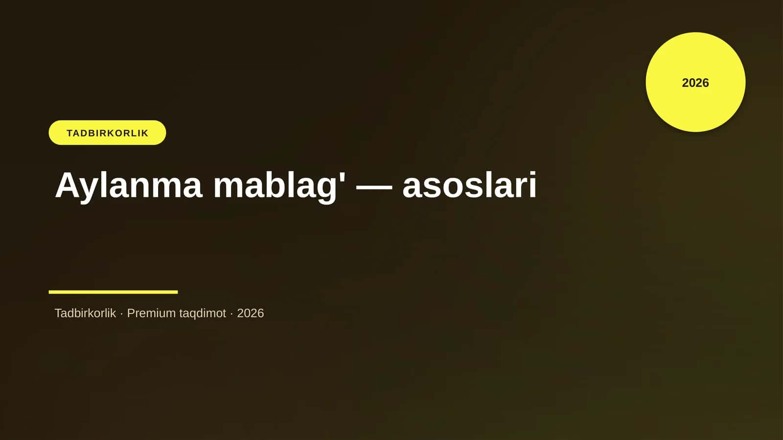 Aylanma mablag' — asoslari 1