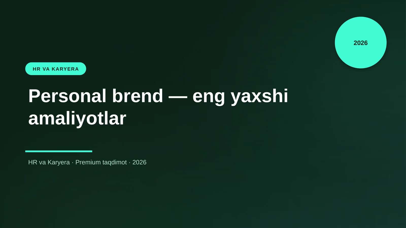 Personal brend — eng yaxshi amaliyotlar 1