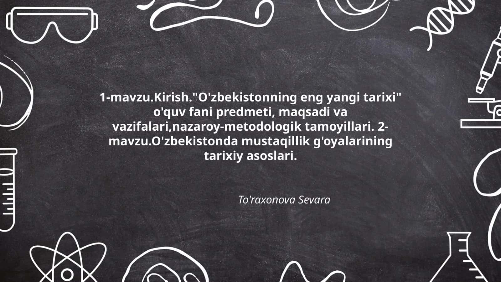 O'zbekistonning eng yangi tarixi 1
