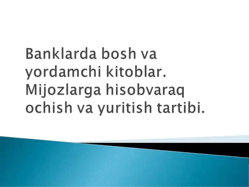 Bosh va yordamchi kitoblar 1