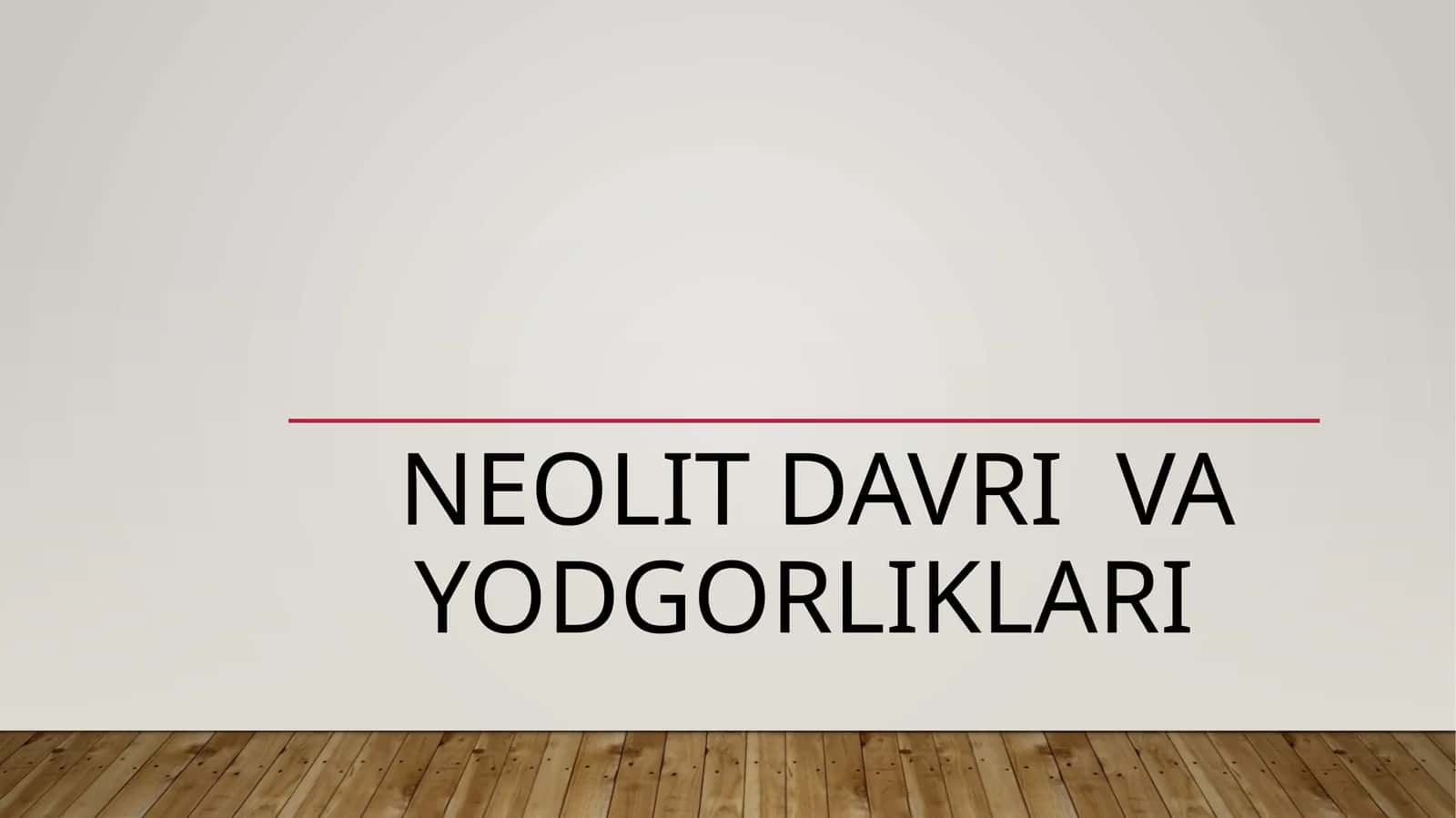 Neolit davri va yodgorliklari 1