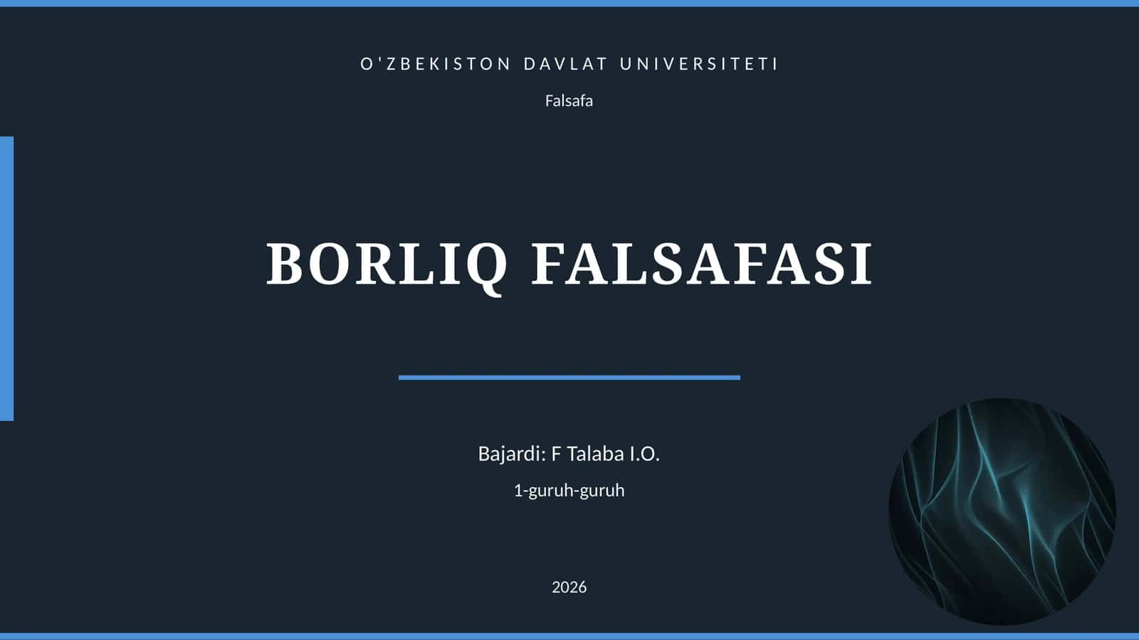 BORLIQ FALSAFASI 1