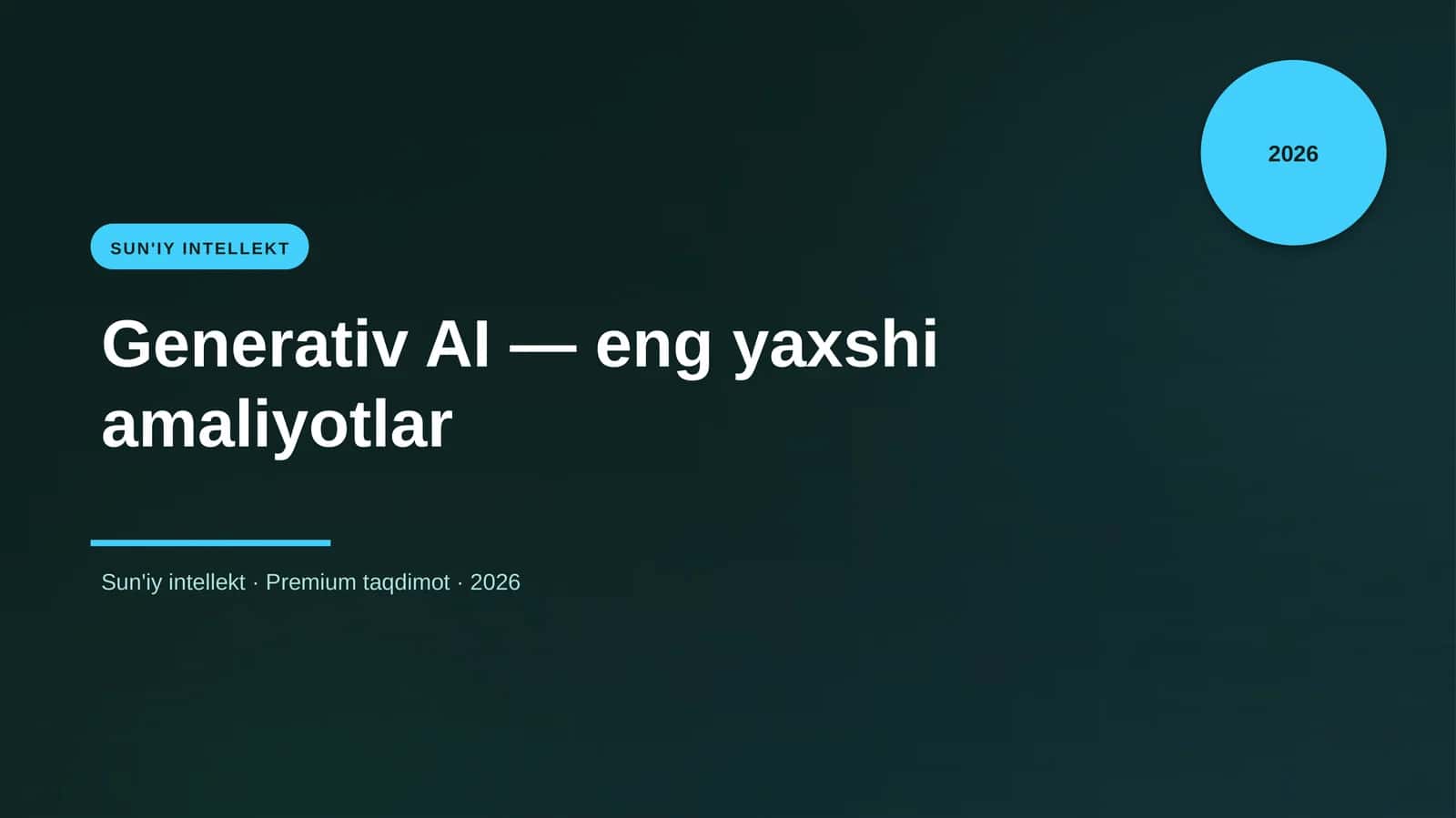 Generativ AI — eng yaxshi amaliyotlar 1