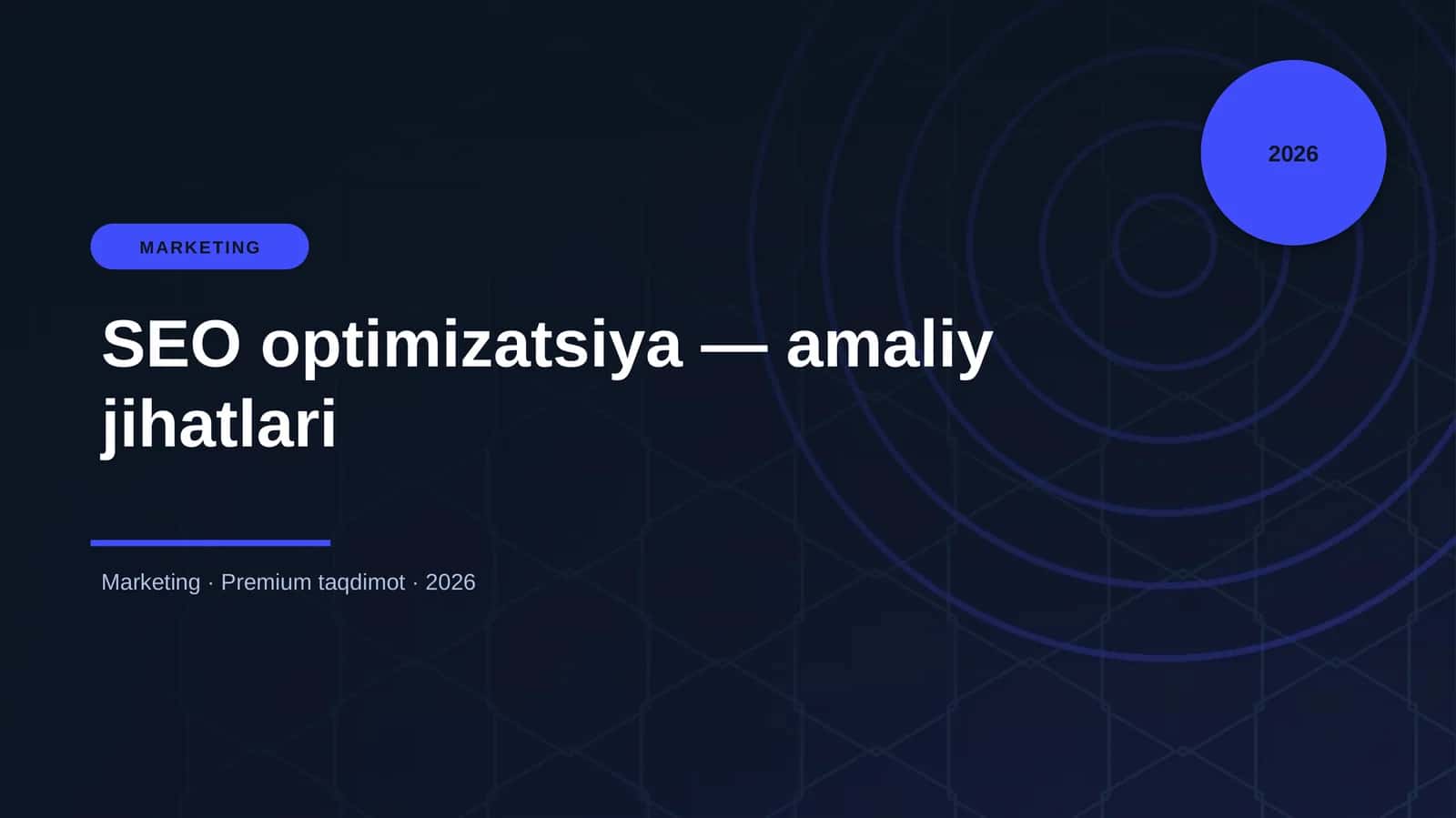 SEO optimizatsiya — amaliy jihatlari 1