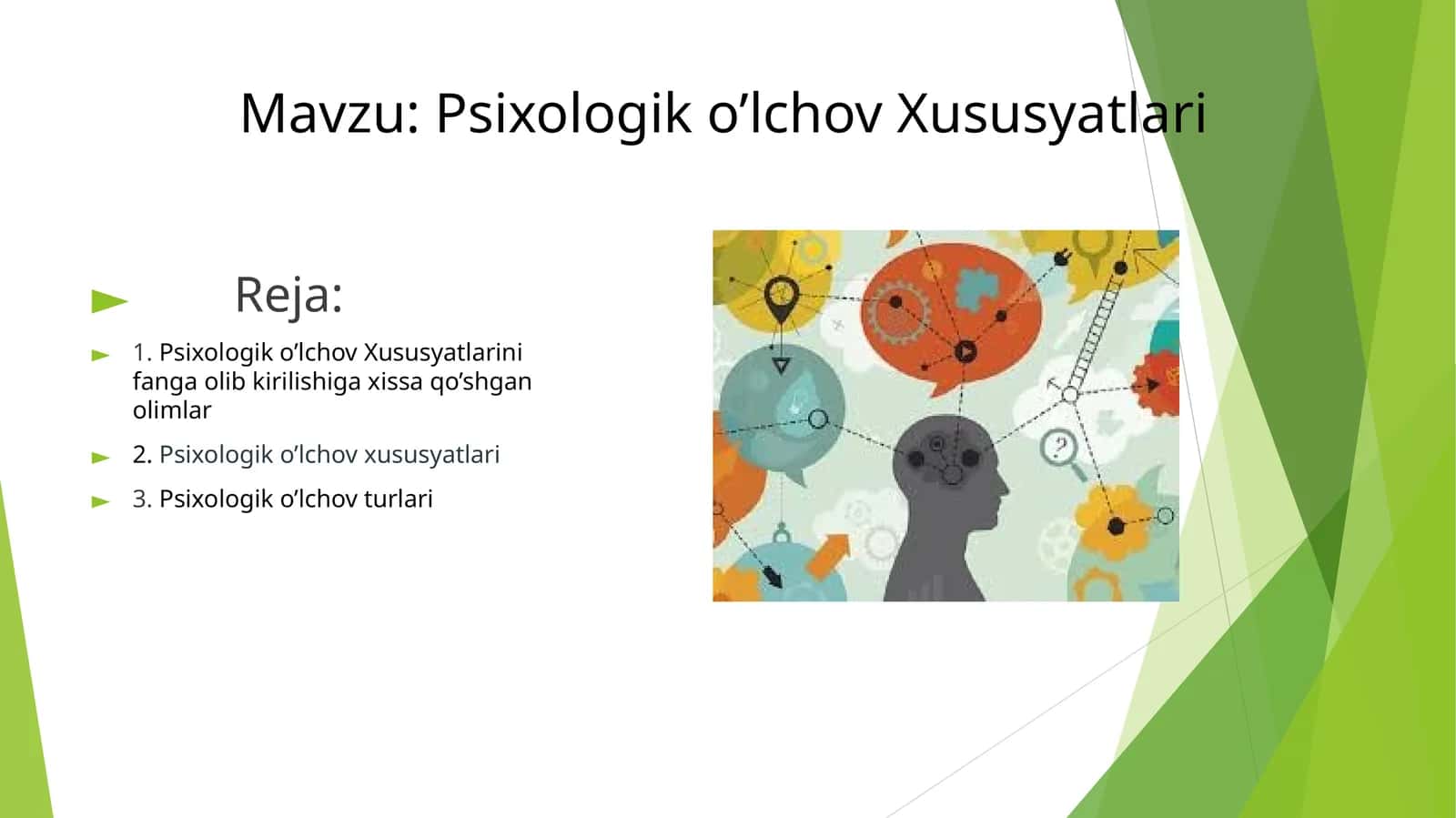 Psixologik o’lchov Xususyatlari 1