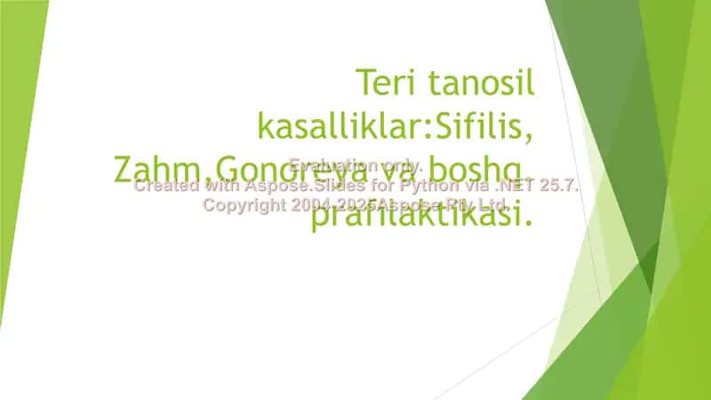 Teri tanosil kasalliklari: Sifilis va Gonoreya 1