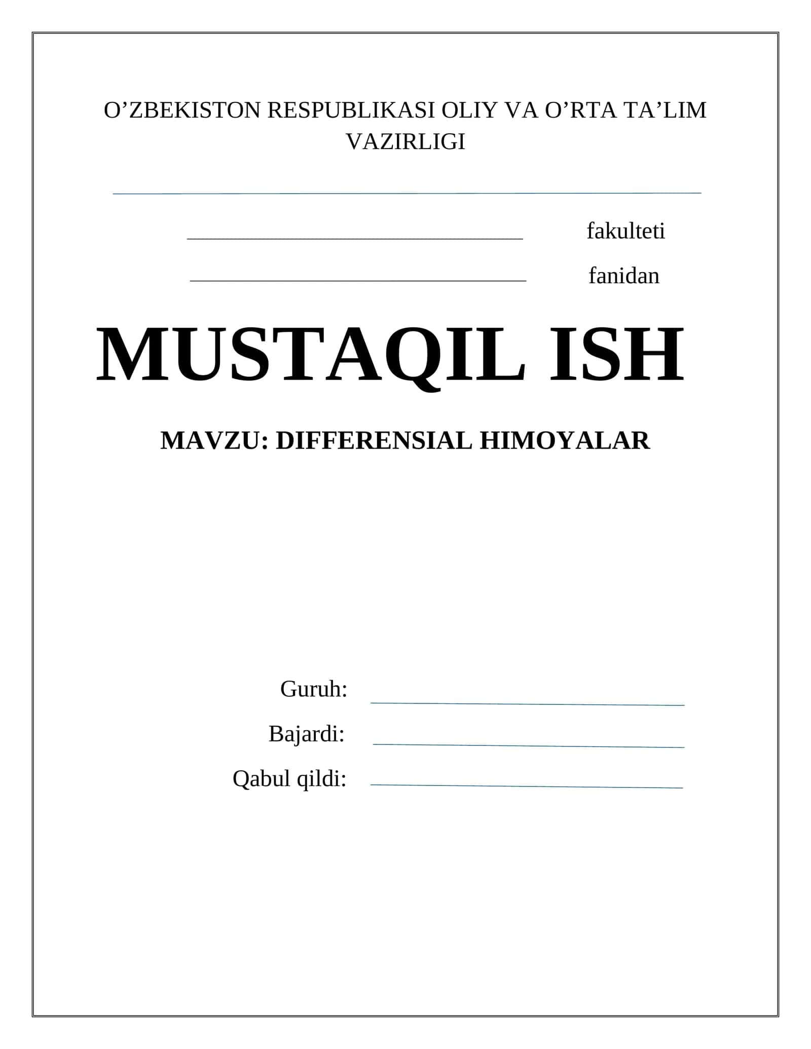 DIFFERENSIAL HIMOYALAR 1