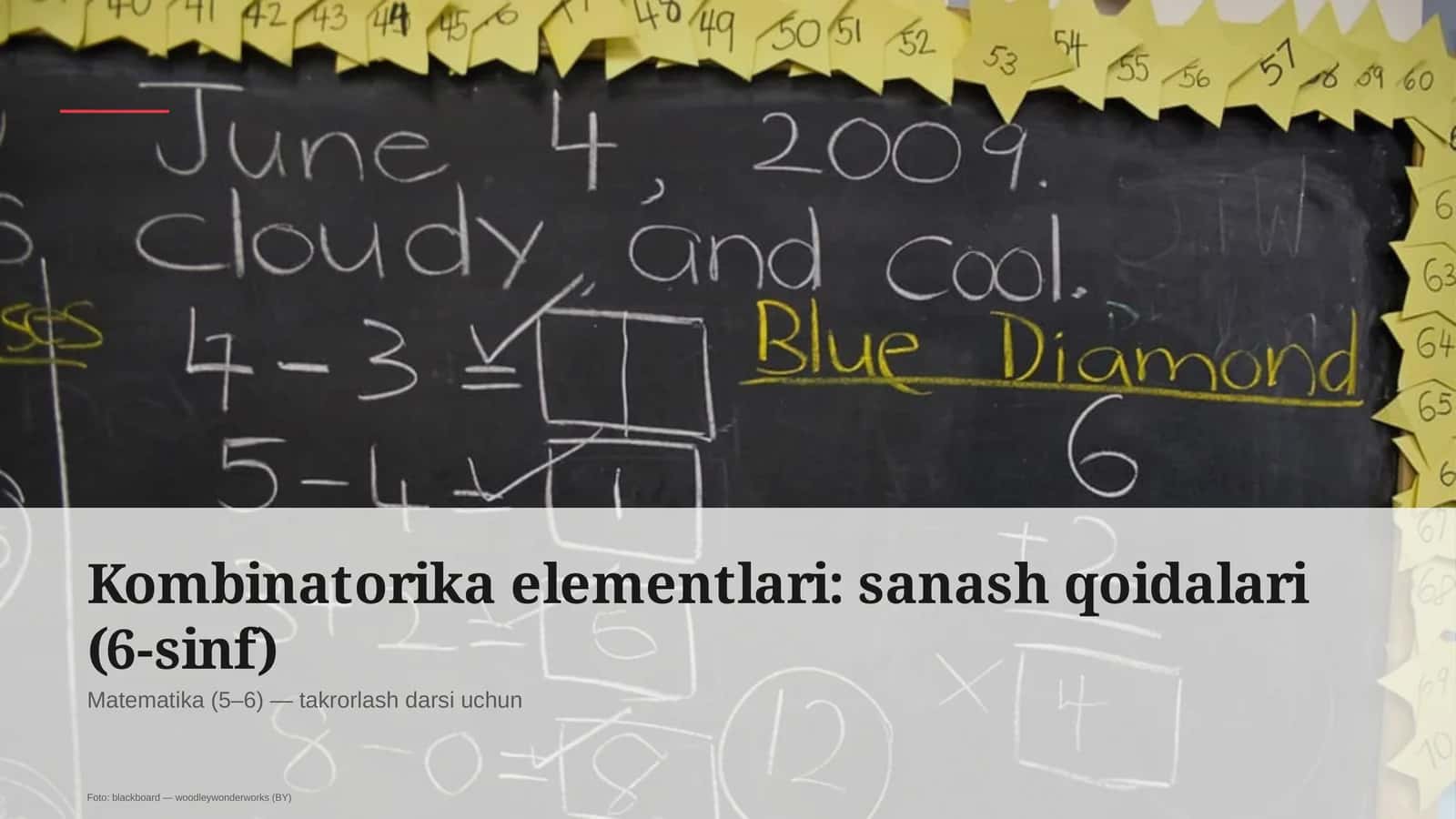 Kombinatorika elementlari: sanash qoidalari (6-sinf) 1