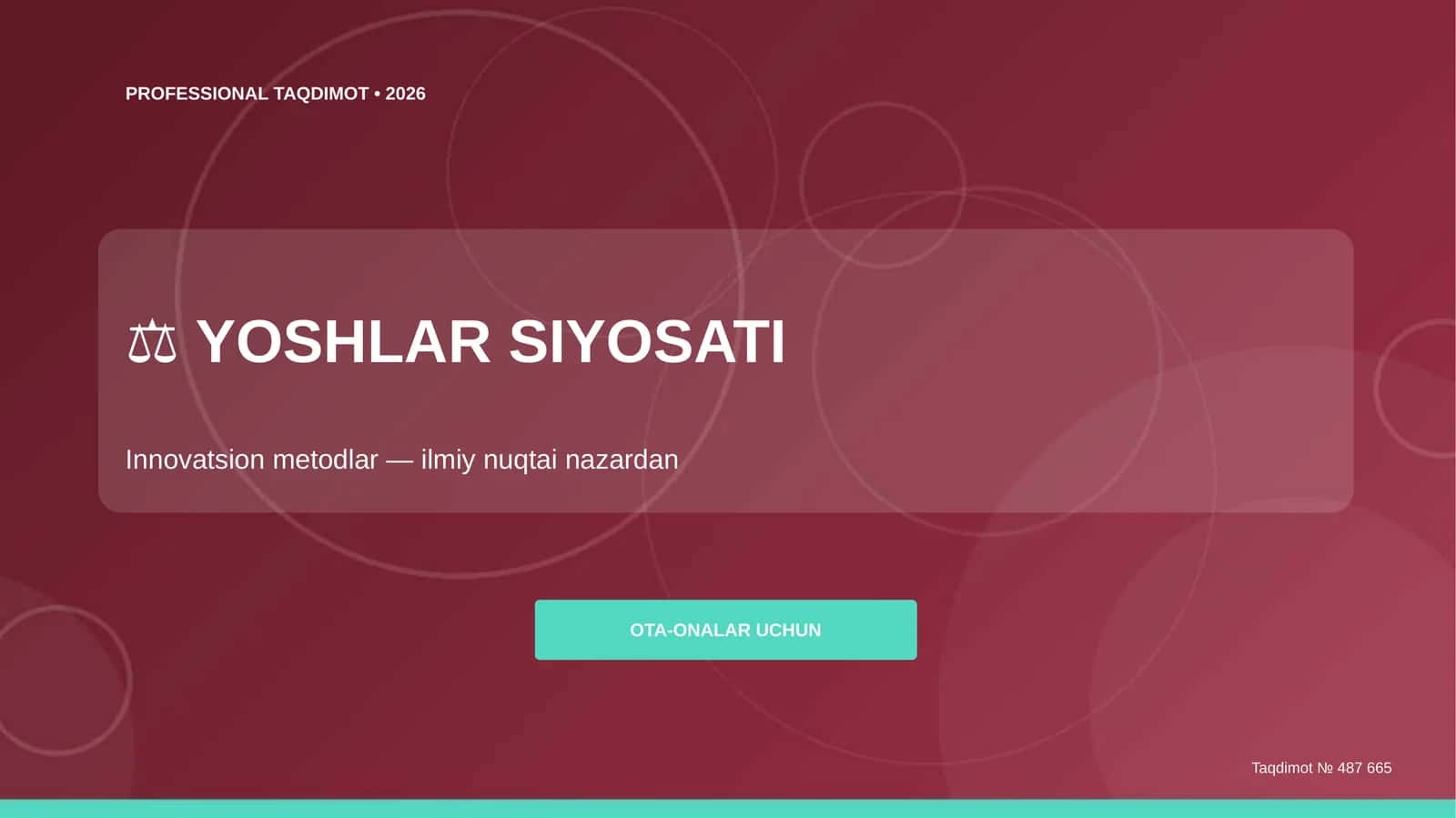YOSHLAR SIYOSATI Innovatsion metodlar 1