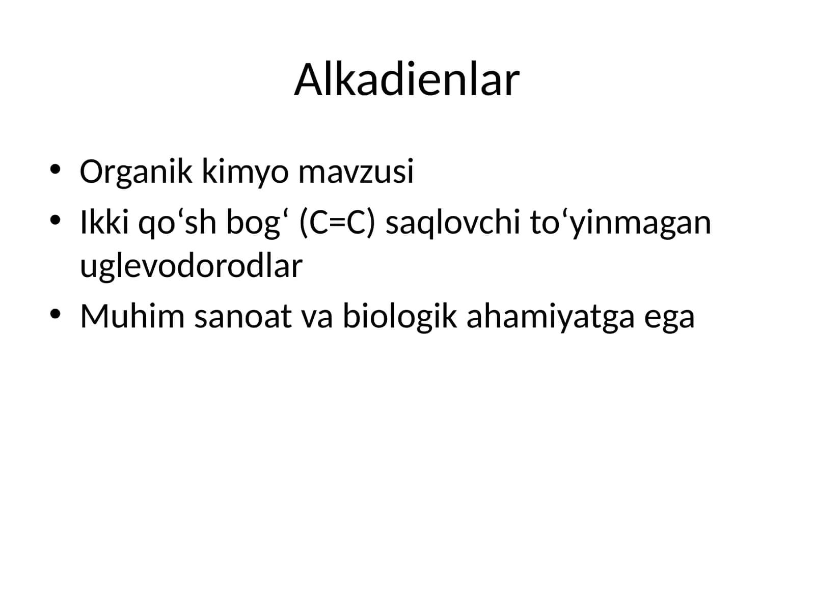 Alkadienlar mavzusidagi slayd 1