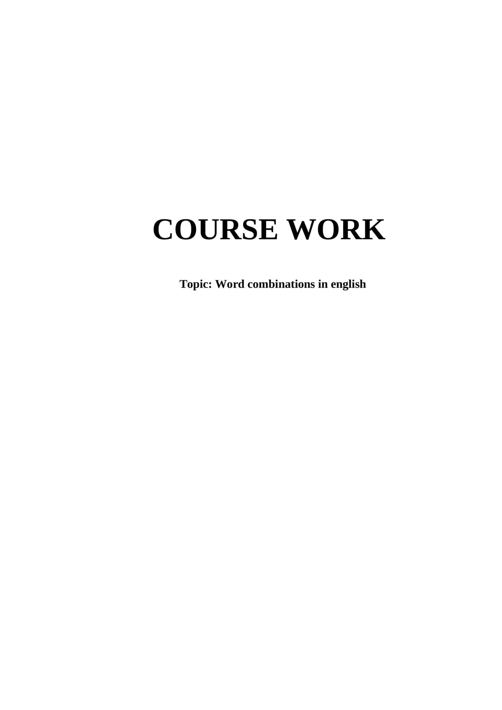 Word combinations in english 1
