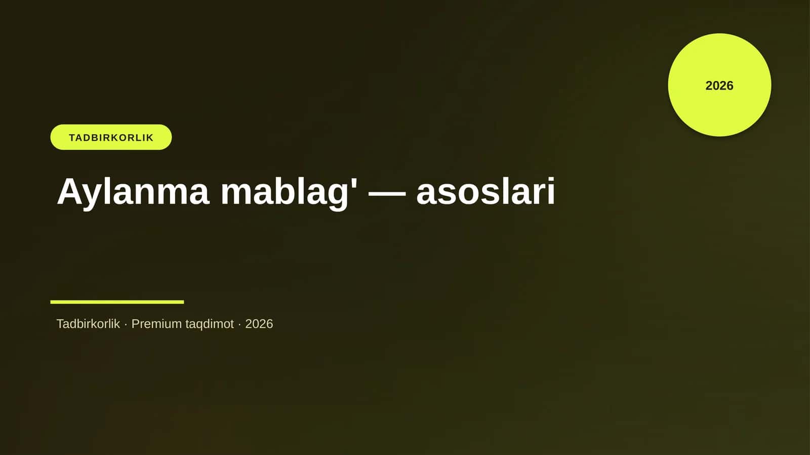 Aylanma mablag' — asoslari 1