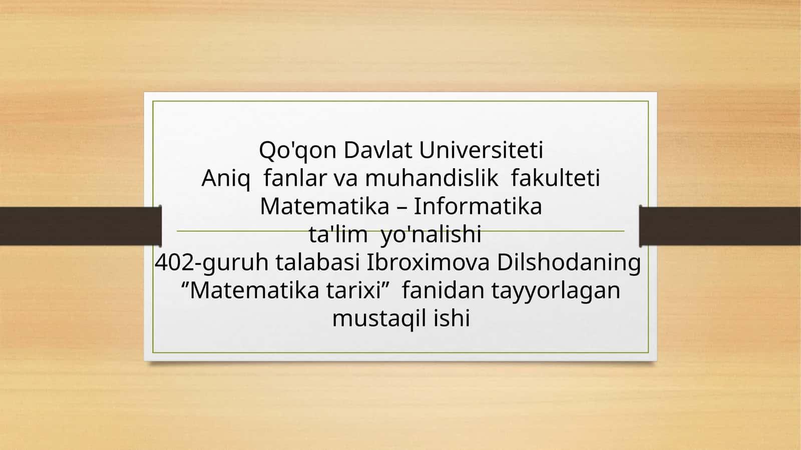 Taqdimot 1
