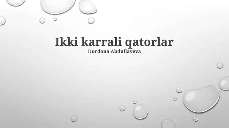 Ikki Qator Asoslari 1