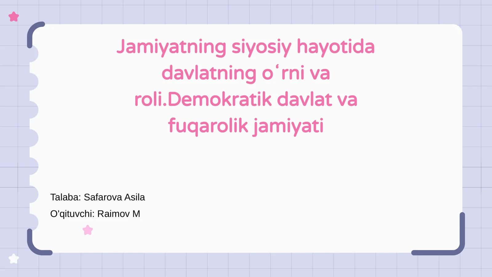 Davlat va siyosiy hayot 1