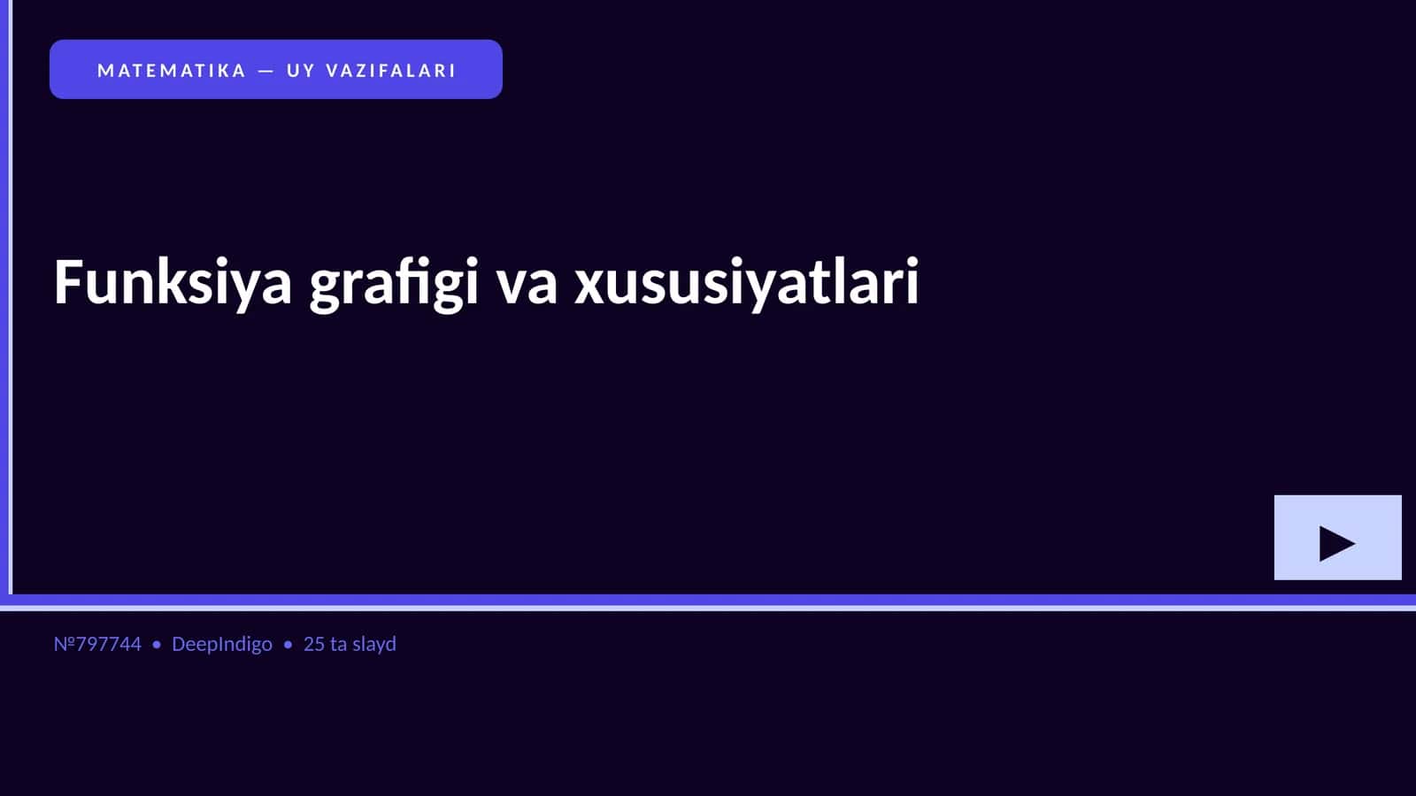 MATEMATIKA — UY VAZIFALARI 1