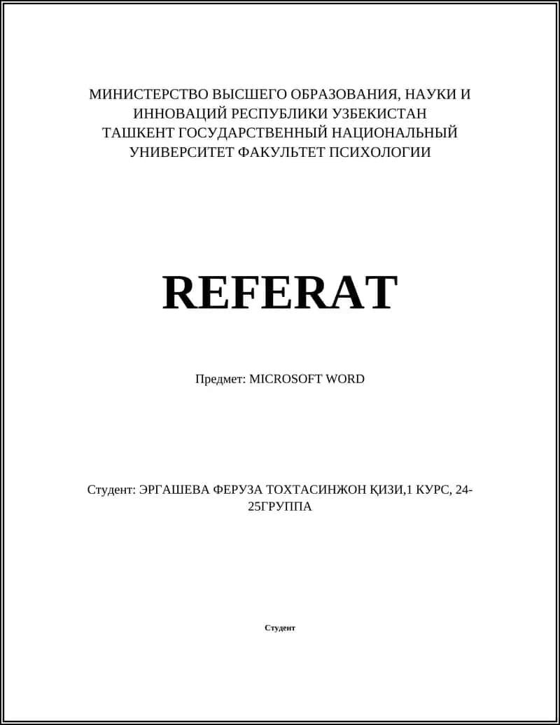 MICROSOFT WORD 1