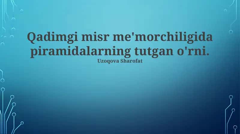 Piramidalar Merosi 1