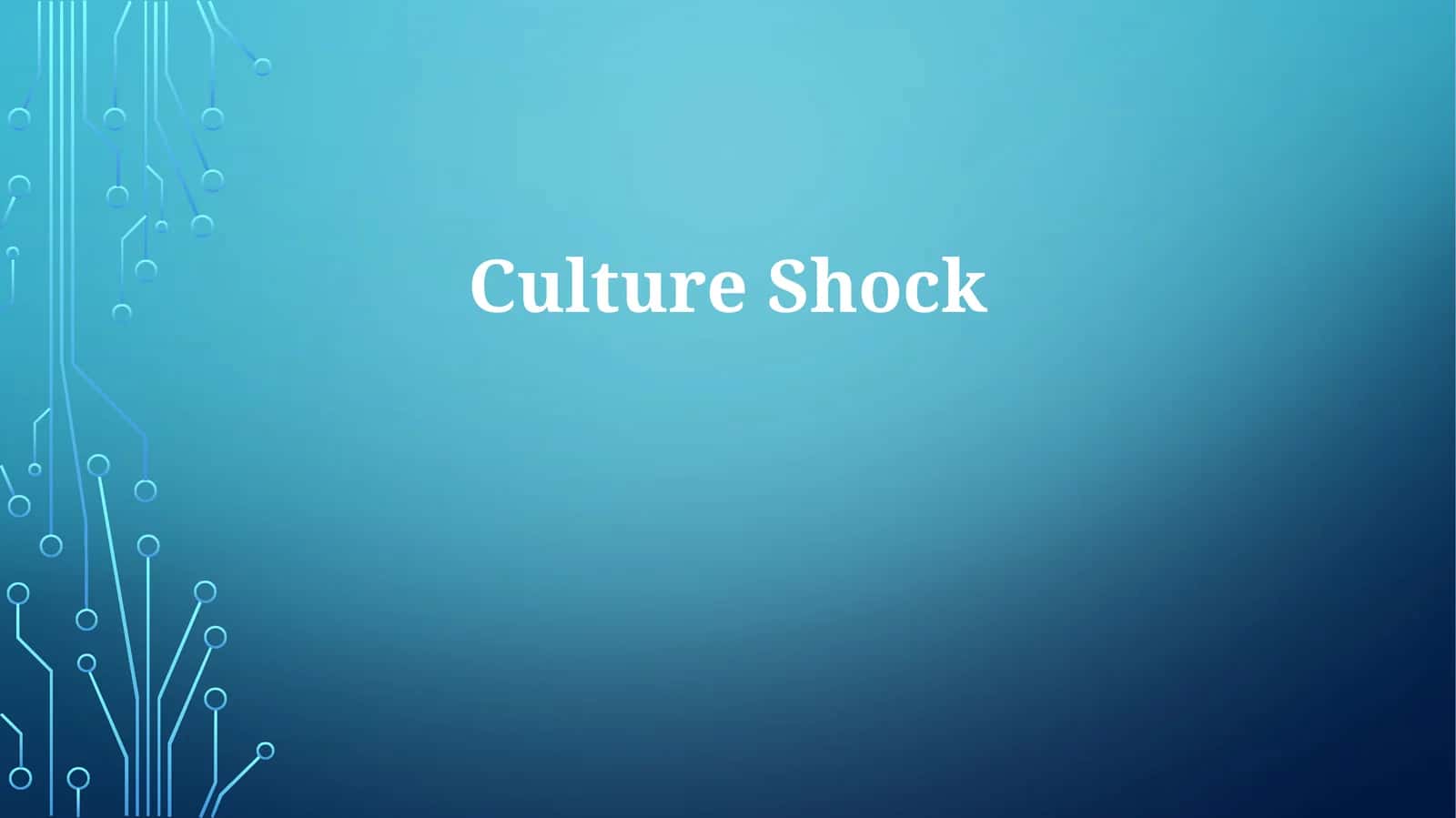 Culture Shock: An Overview 1