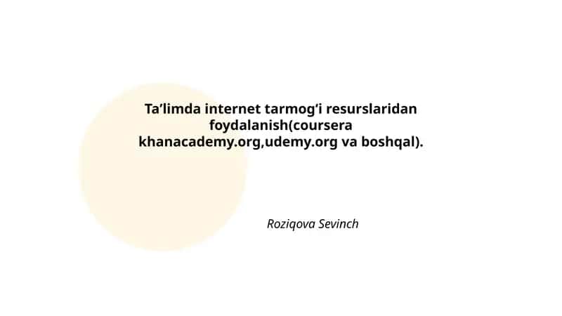 Ta'limda internet resurslaridan foydalanish 1