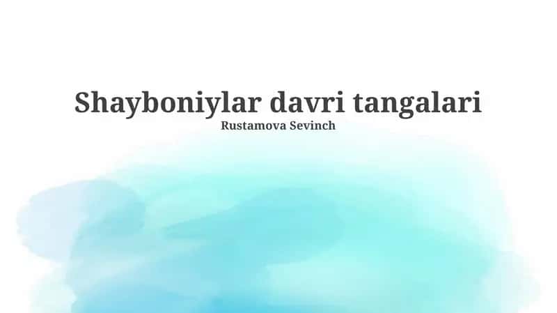 Shayboniylar davri tangalari 1