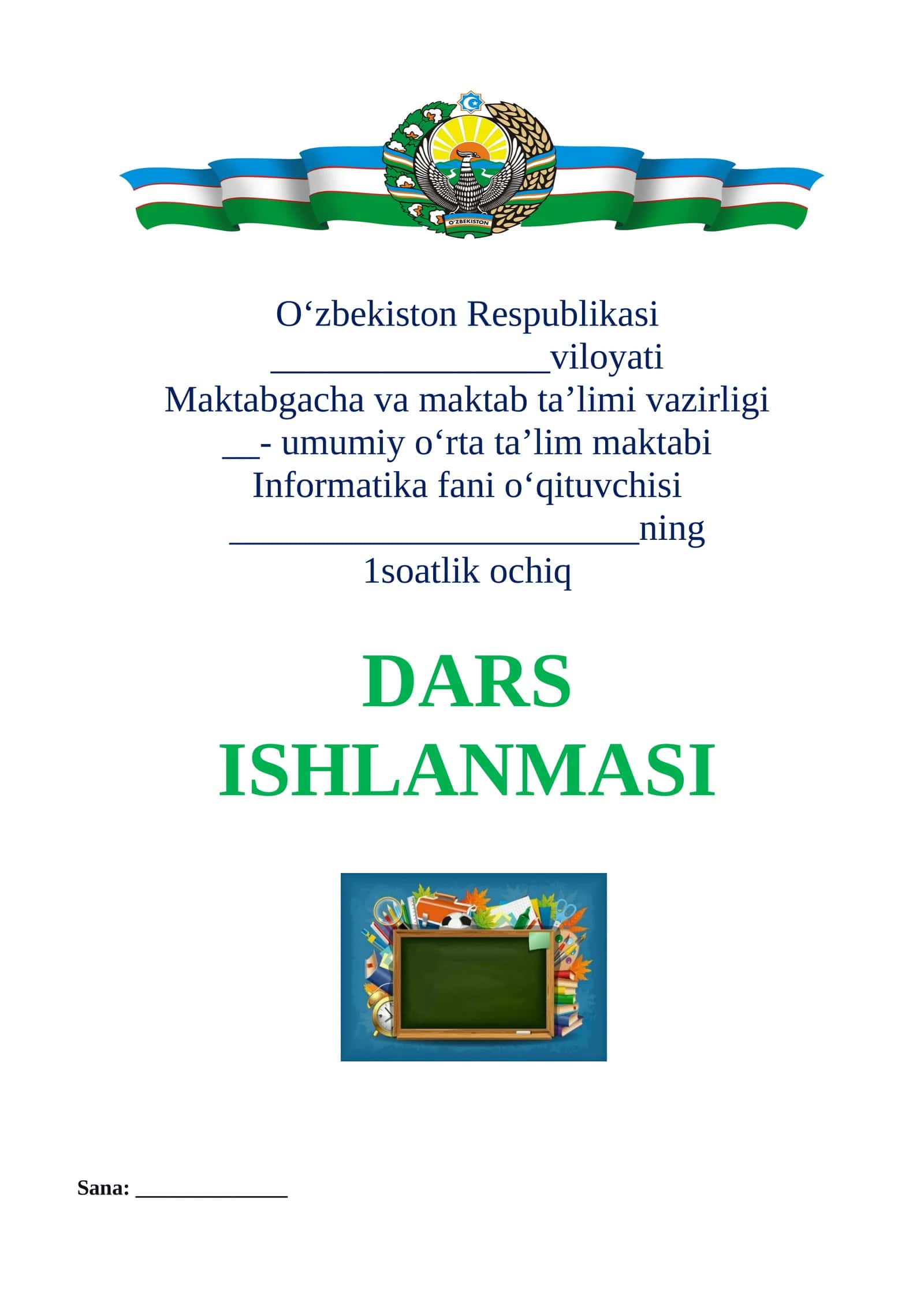 8-sinf informatika ochiq dars ishlanmasi4-chorak 1
