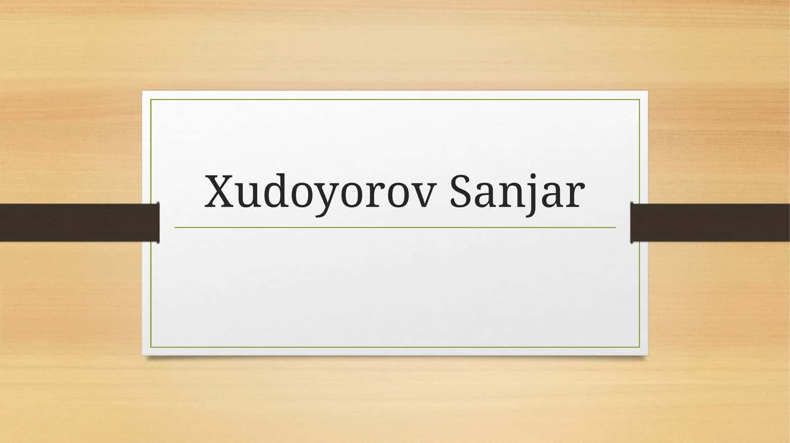 XudoyorovSanjar 1