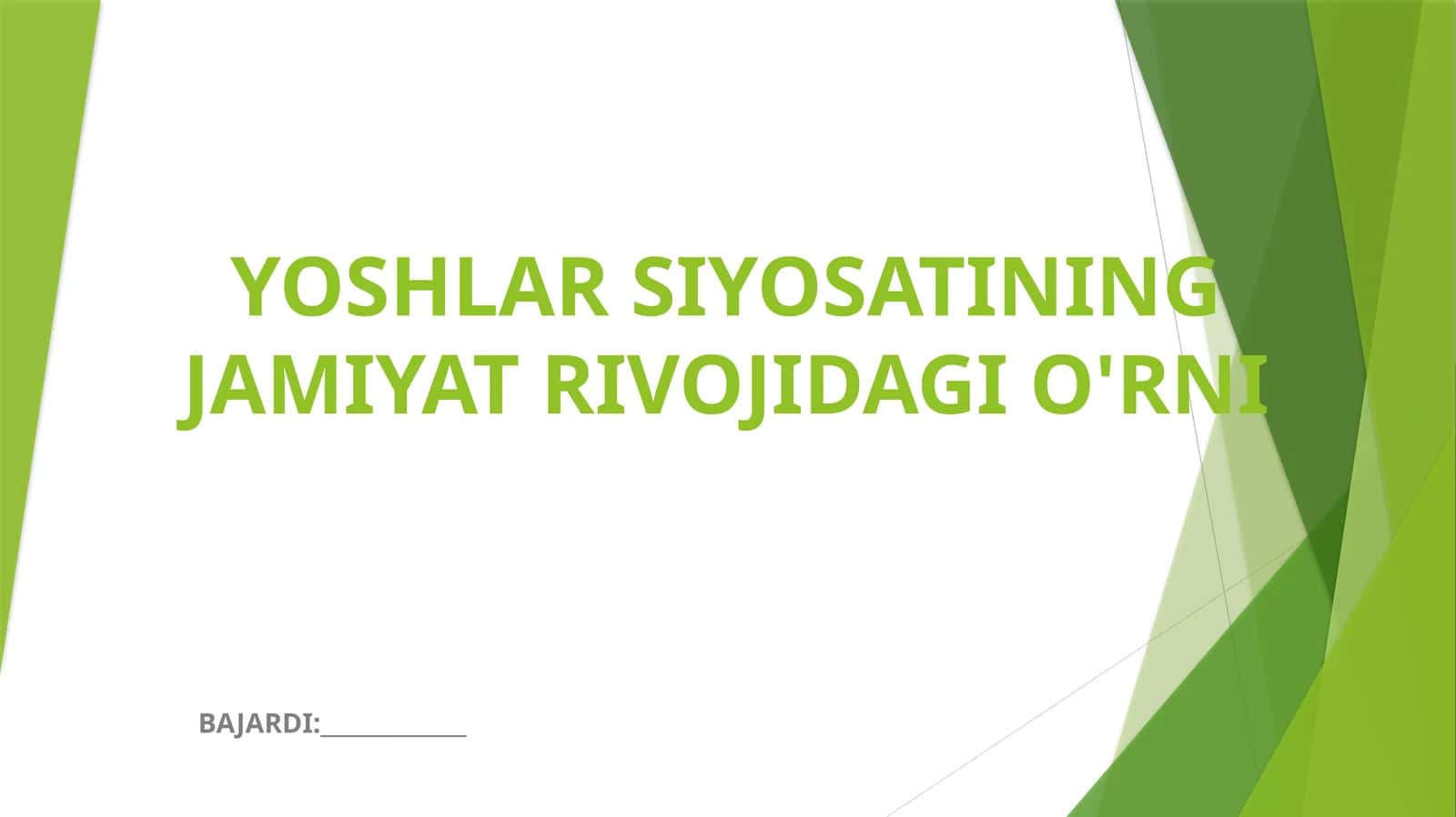 Yoshlar siyosati 1