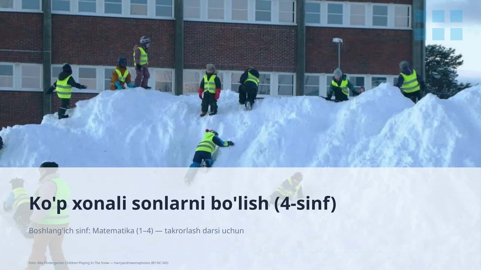 Ko'p xonali sonlarni bo'lish (4-sinf) 1