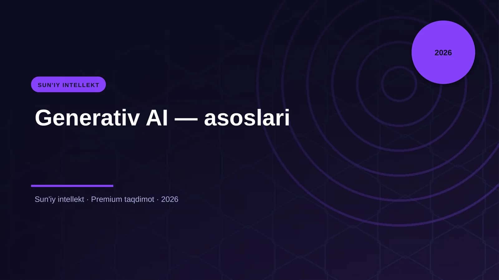 Generativ AI — asoslari 1