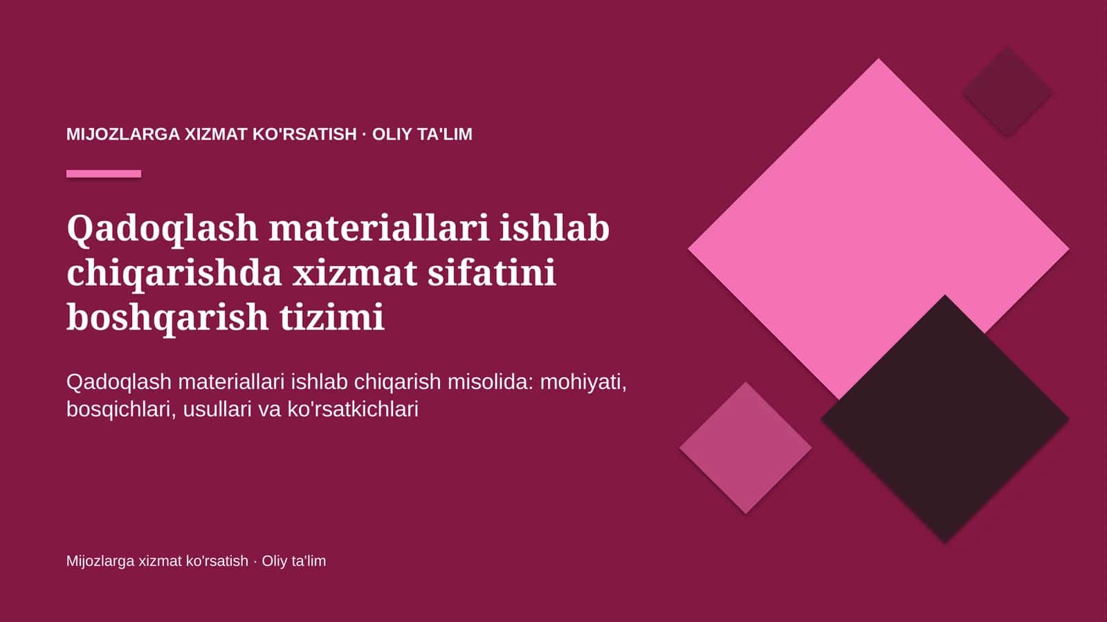 qadoqlash materiallari ishlab chiqarishda xizmat sifatini boshqarish tizimi 8589 1